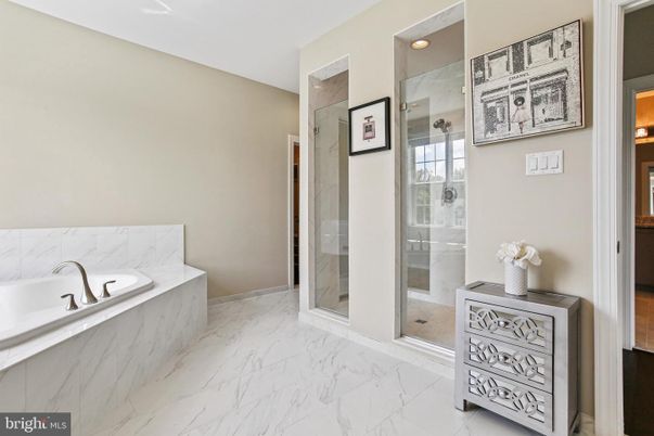 Bathroom, Glass Shower, Interior, Marble, Recessed Lighting