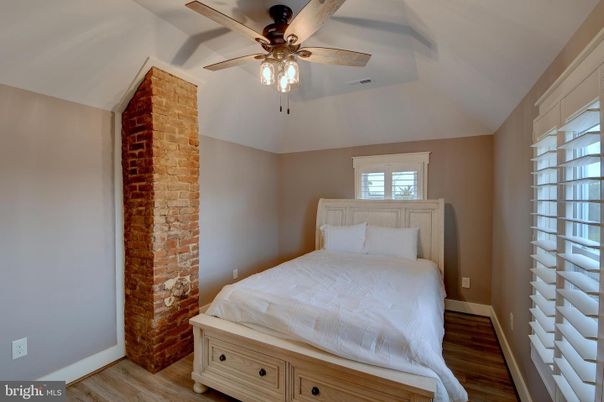 Bedroom, Interior, Stone Walls, Wood Texture Flooring
