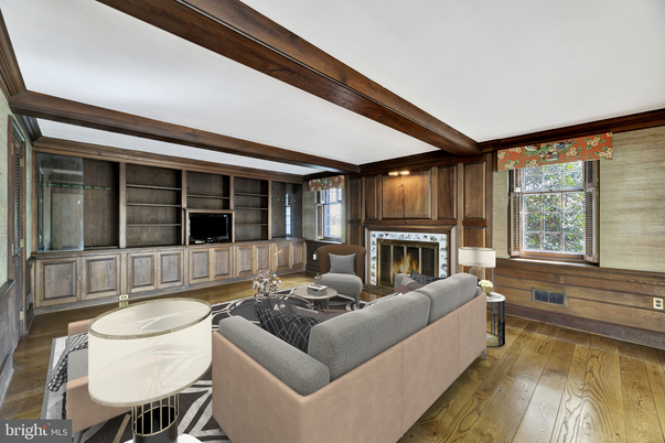 Fireplace, Interior, Living room, Wooden Beams, Wood Texture Flooring, Wooden Walls