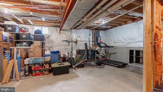 Fitness Equipment, Interior, Stone Walls, Wooden Beams