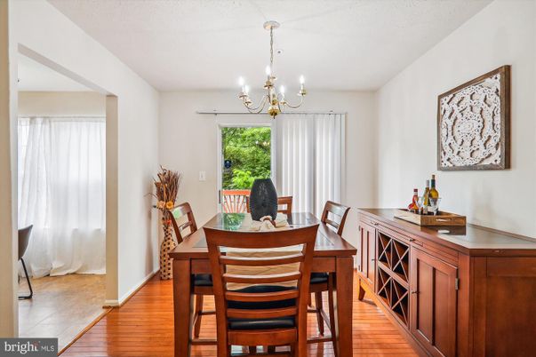 Chandelier, Dining room, Interior, Wood Texture Flooring