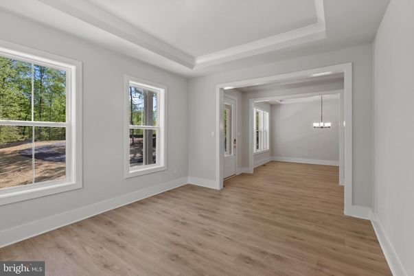 Empty room, Interior, Pendant Lights, Wood Texture Flooring
