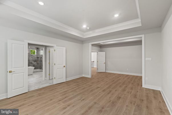 Empty room, Interior, Marble, Recessed Lighting, Wood Texture Flooring