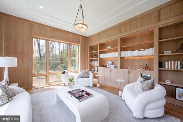 Interior, Living room, Pendant Lights, Recessed Lighting, Wood Texture Flooring, Wooden Walls
