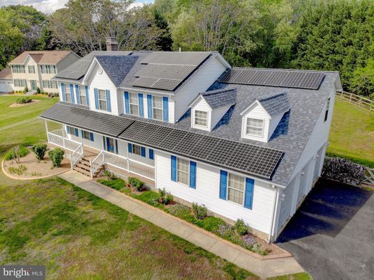 Attached, Exterior, Facade, Solar Panels, Farmhouse