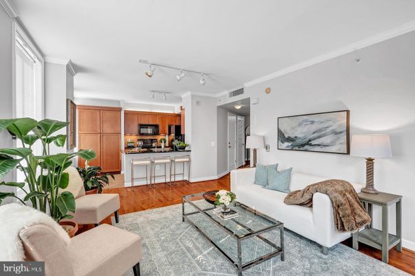 Interior, Kitchen, Living room, Stainless Steel Appliances, Wood Texture Flooring