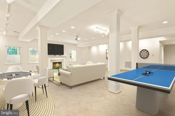 Fireplace, Game Room, Interior, Living room, Recessed Lighting