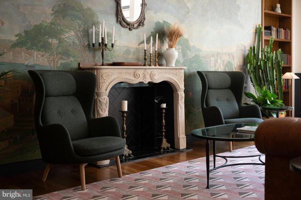 Fireplace, Interior, Wood Texture Flooring