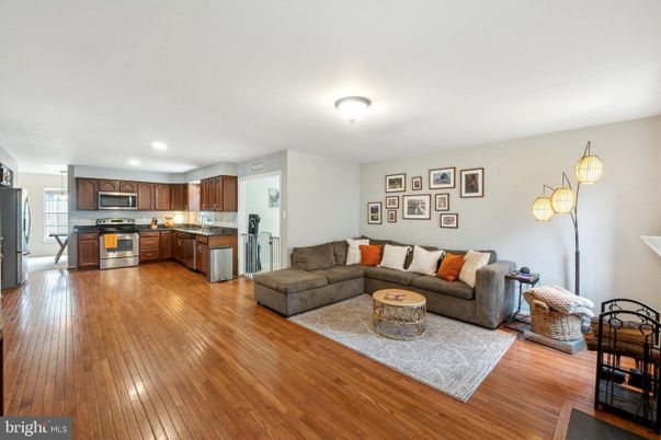 Interior, Kitchen, Living room, Recessed Lighting, Stainless Steel Appliances, Wood Texture Flooring