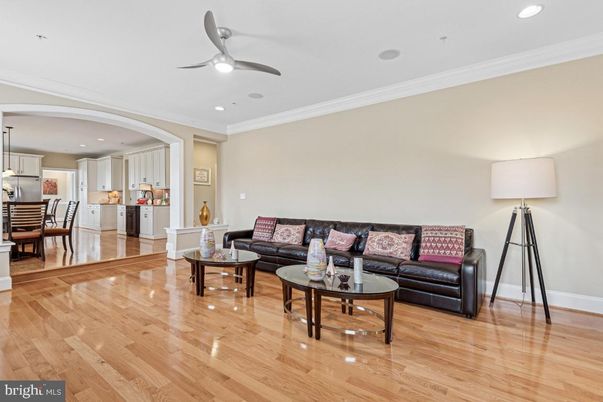 Dining room, Interior, Kitchen, Living room, Recessed Lighting, Wood Texture Flooring