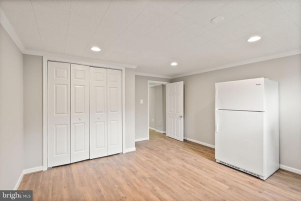 Empty room, Interior, Kitchen, Recessed Lighting, Wood Texture Flooring