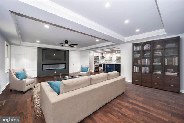 Interior, Kitchen, Living room, Recessed Lighting, Wood Texture Flooring