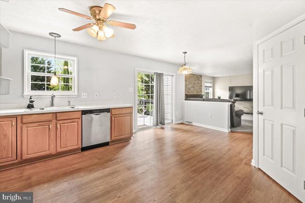 Interior, Kitchen, Pendant Lights, Wood Texture Flooring