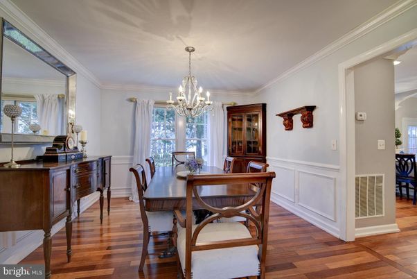 Chandelier, Dining room, Interior, Wood Texture Flooring
