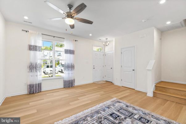 Empty room, Interior, Pendant Lights, Recessed Lighting, Wood Texture Flooring