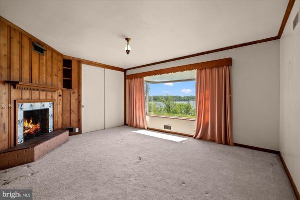 Empty room, Fireplace, Interior, Wooden Walls