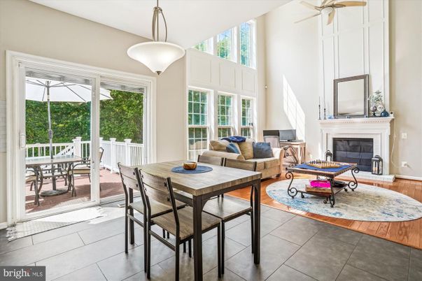 Dining room, Fireplace, Interior, Living room, Pendant Lights