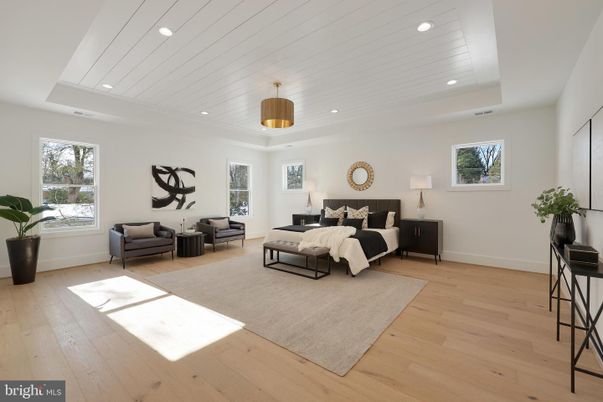 Bedroom, Interior, Pendant Lights, Recessed Lighting, Wooden Ceilings, Wood Texture Flooring