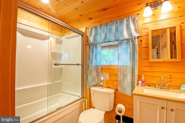 Bathroom, Glass Shower, Interior, Wooden Ceilings, Wooden Walls