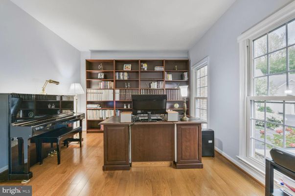 Home Office, Interior, Piano, Wood Texture Flooring