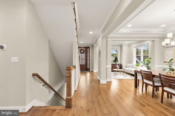 Chandelier, Dining room, Interior, Living room, Recessed Lighting, Wood Texture Flooring
