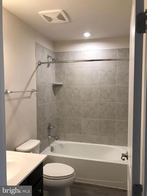 Bathroom, Interior, Recessed Lighting, Wood Texture Flooring