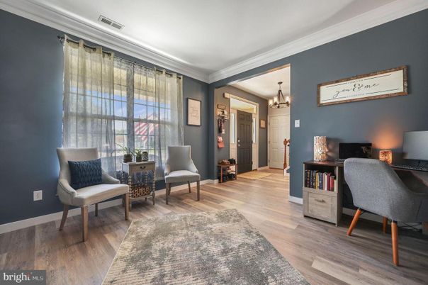 Chandelier, Home Office, Interior, Wood Texture Flooring