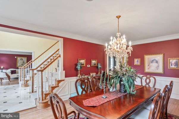 Chandelier, Dining room, Interior, Wood Texture Flooring