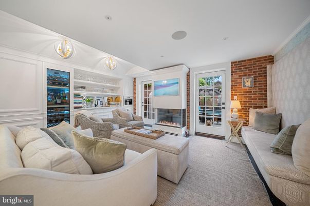 Fireplace, Interior, Living room, Recessed Lighting, Stone Walls