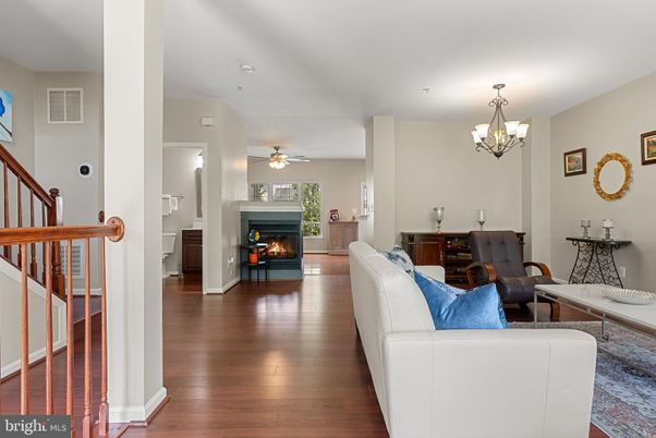 Chandelier, Fireplace, Interior, Living room, Wood Texture Flooring