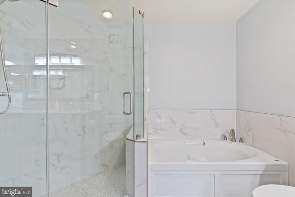 Bathroom, Glass Shower, Interior, Marble Walls