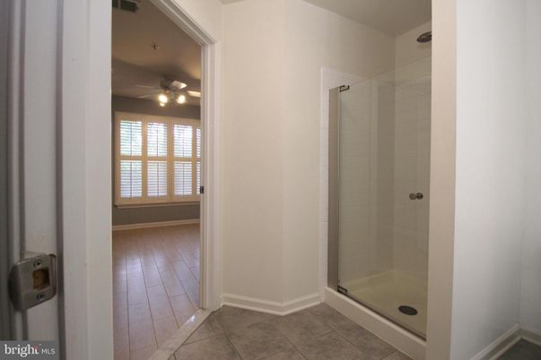 Bathroom, Glass Shower, Interior, Wood Texture Flooring