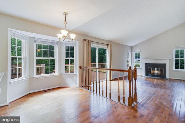 Chandelier, Empty room, Fireplace, Interior, Wood Texture Flooring