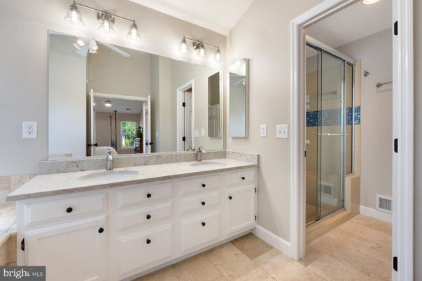 Bathroom, Dual Sink Vanities, Glass Shower, Interior