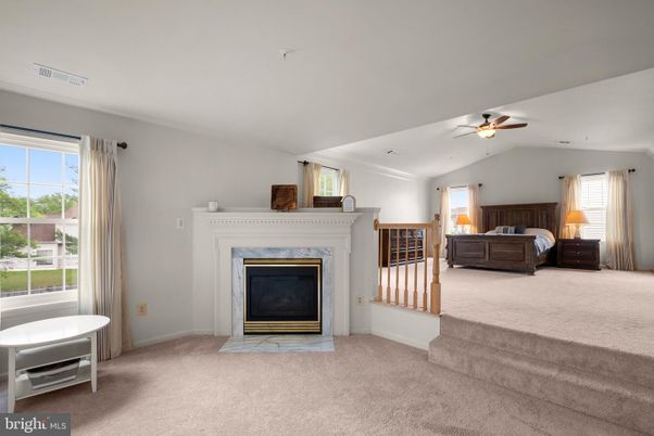 Bedroom, Fireplace, Interior