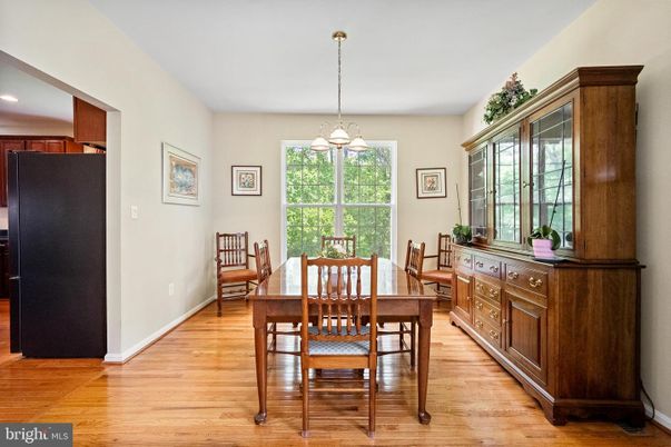 Dining room, Interior, Pendant Lights, Recessed Lighting, Wood Texture Flooring