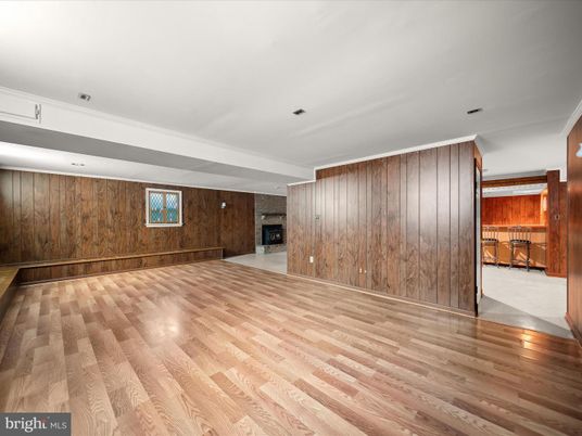Empty room, Fireplace, Interior, Wood Texture Flooring, Wooden Walls