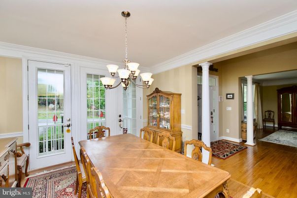 Chandelier, Dining room, Interior, Wood Texture Flooring