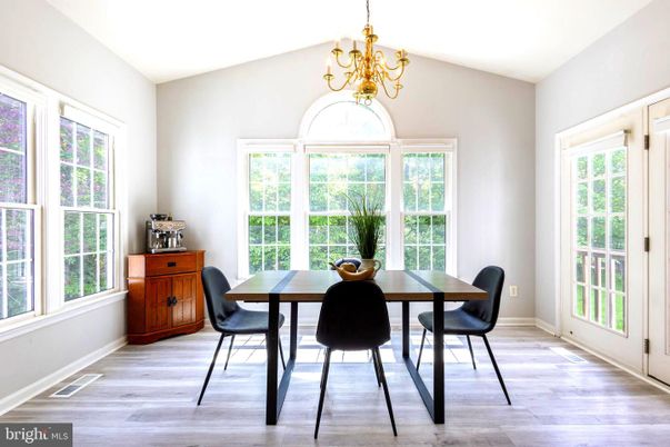 Chandelier, Dining room, Interior, Wood Texture Flooring