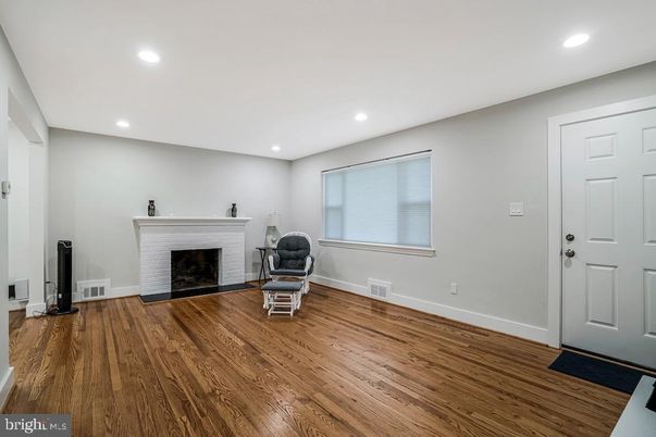 Fireplace, Interior, Recessed Lighting, Wood Texture Flooring