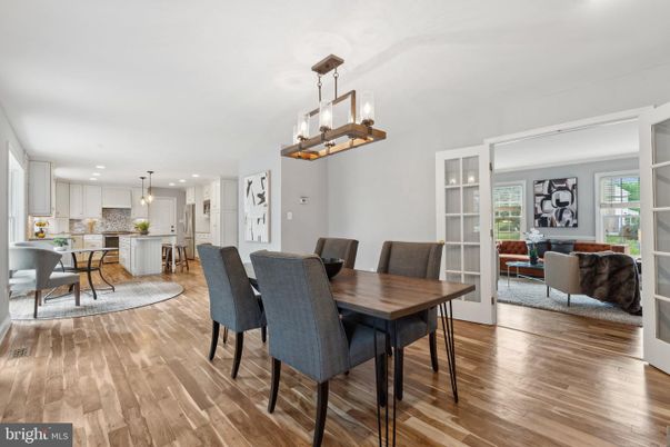 Dining room, Interior, Kitchen, Living room, Pendant Lights, Recessed Lighting, Wood Texture Flooring