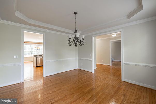Chandelier, Empty room, Interior, Kitchen, Wood Texture Flooring