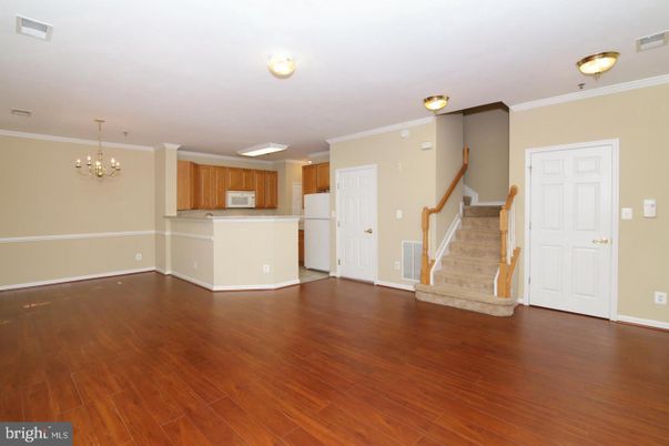 Chandelier, Empty room, Interior, Kitchen, Wood Texture Flooring