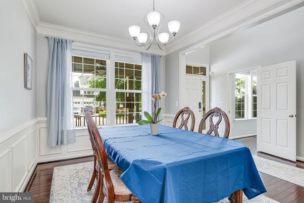 Chandelier, Dining room, Interior, Wood Texture Flooring