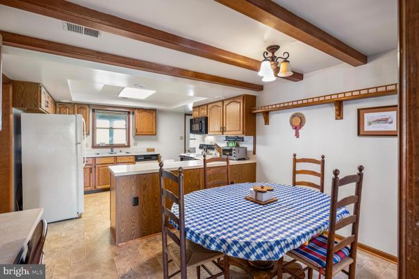 Dining room, Interior, Kitchen, Wooden Beams