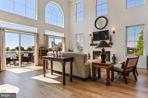 Dining room, Fireplace, Interior, Wood Texture Flooring
