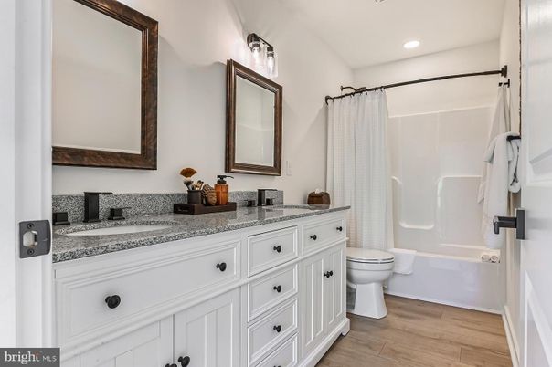 Bathroom, Interior, Recessed Lighting, Wood Texture Flooring