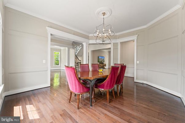 Chandelier, Dining room, Interior, Wood Texture Flooring