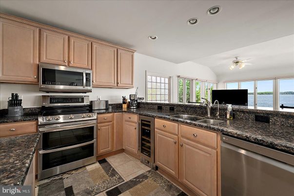 Interior, Kitchen, Recessed Lighting, Stainless Steel Appliances, Water