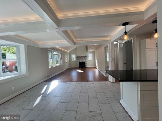 Interior, Marble, Pendant Lights, Recessed Lighting, Wood Texture Flooring